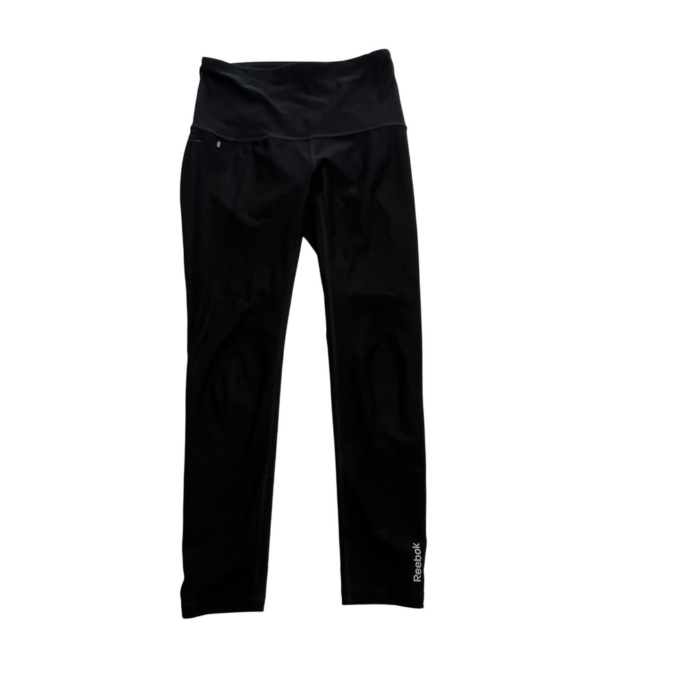 Reebok Leggings Womens XS Black High Rise Athletic Compression Workout Yoga